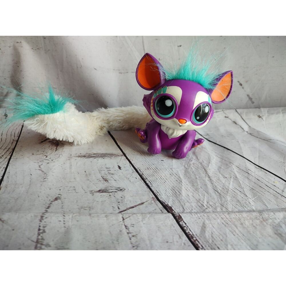 Mattel Lil' Gleemerz Toy Loomur Purple Interactive Talking Light Up 5" Furry Pet